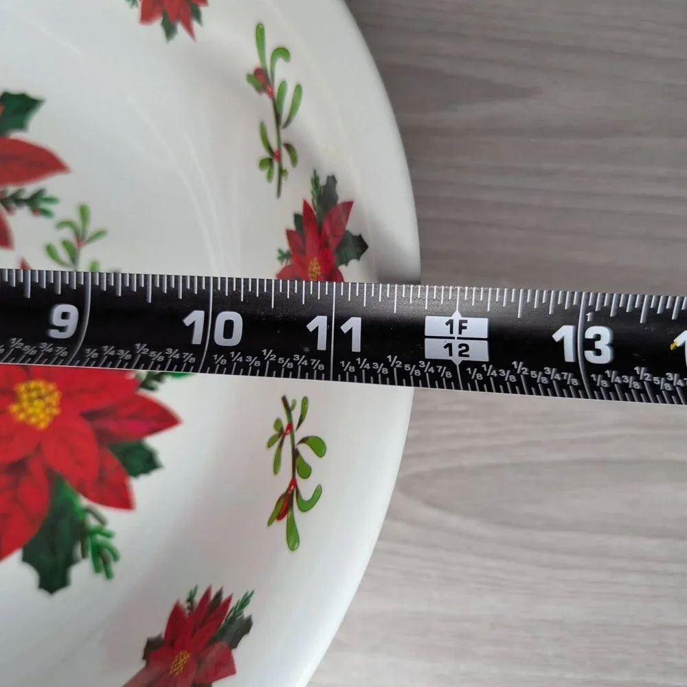 Mario Poinsettia Melamine Holiday Bowl 11.5